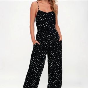 Lulu’s Black & White Shawnee Jumpsuit